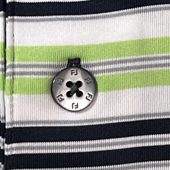 Footjoy Shirt Golf Polo Mens Size L Performance Activewear Green Athletic Fit - Picture 12 of 12